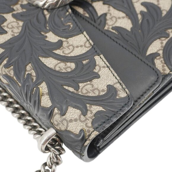 Gucci  Arabesque Small Dionysus GG Supreme Canvas Shoulder Bag Black - Picture 9 of 16